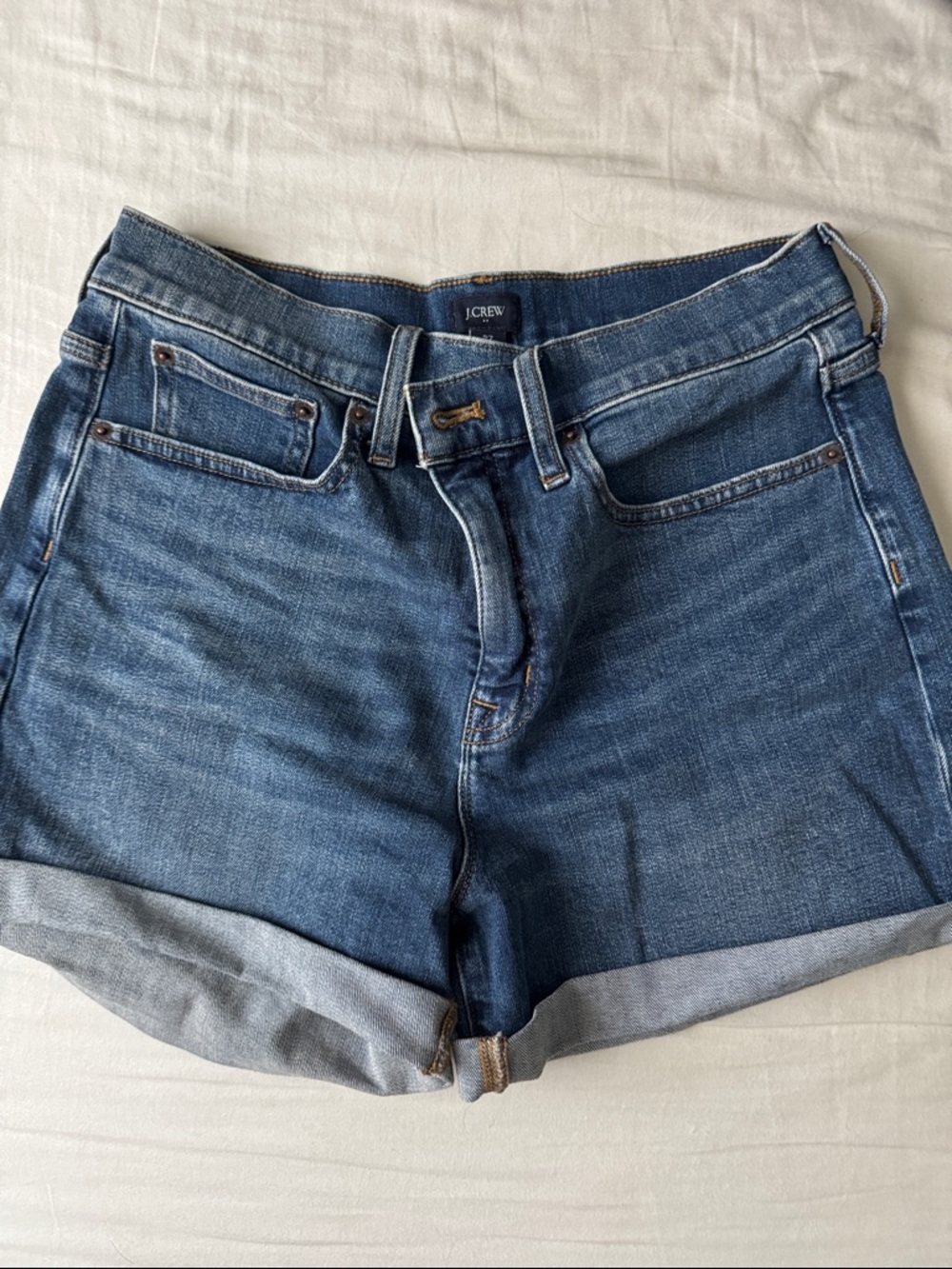 J. Crew Blue Denim Rolled-Hem Jean Shorts